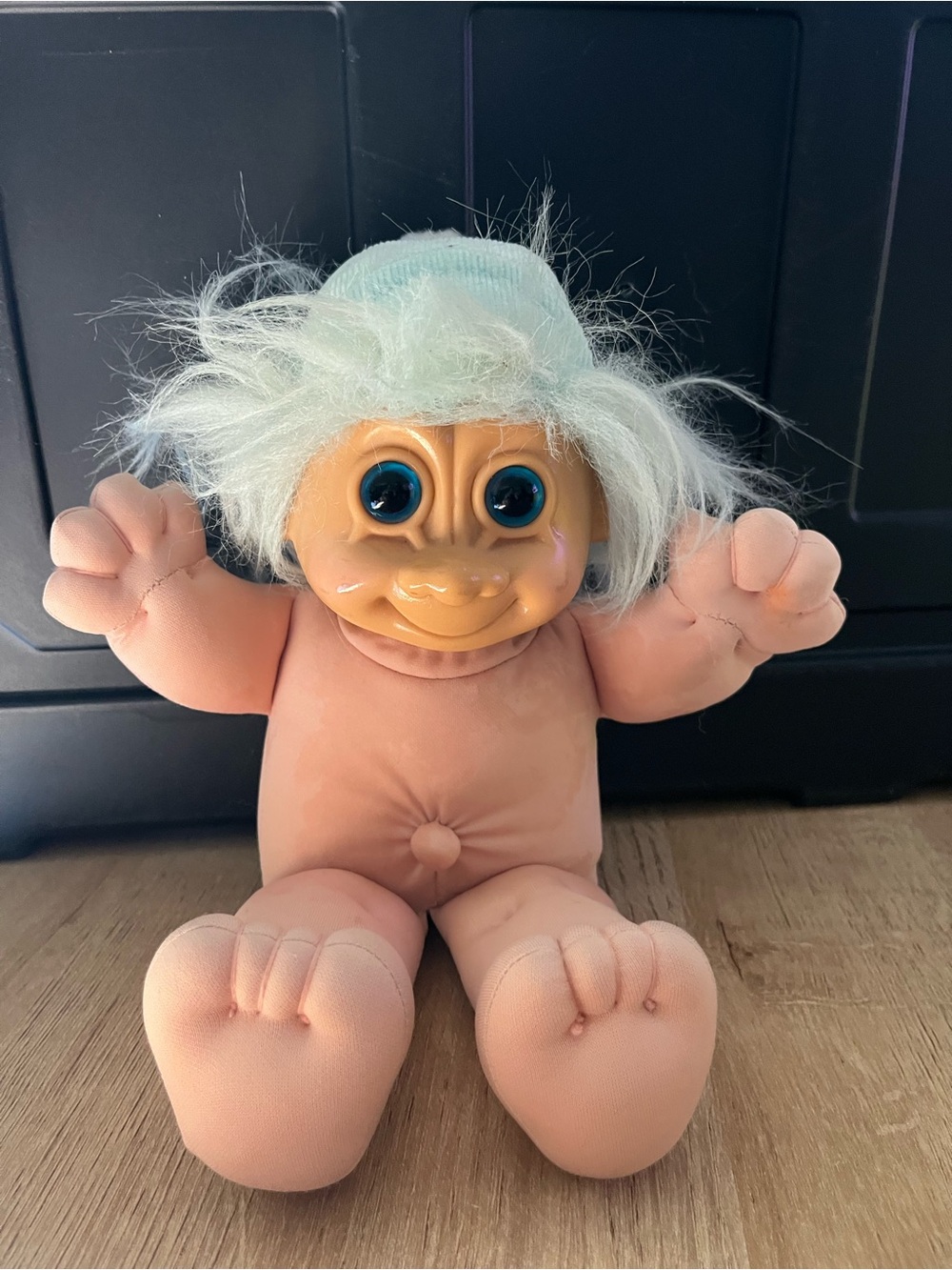 troll doll, by russ, 12", soft body no clothes, with hat,good cond.